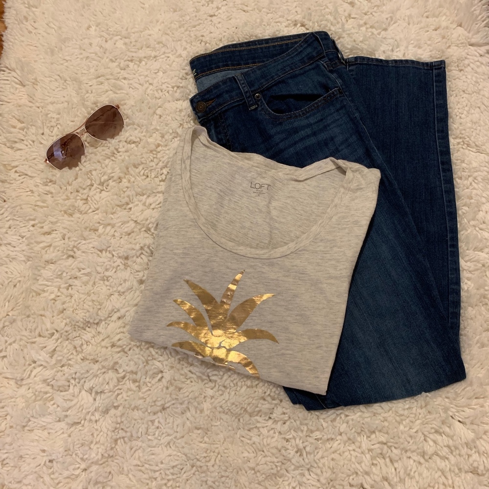 Ann Taylor Loft Golden Pineapple T-Shirt